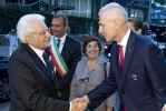 Il Presidente della Repubblica Sergio Mattarella alla cerimonia di apertura delle Universiadi accolto da Oleg Matystin, Presidente Federazione Internazionale Sport Universitari