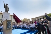 Il Presidente Sergio Mattarella alla cerimonia di inaugurazione del monumento a Dante Alighieri 
