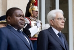 Il Presidente Sergio Mattarella con il Presidente della Repubblica del Mozambico Filipe Jacinto Nyusi, in visita ufficiale