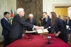 Il Presidente della Repubblica Sergio Mattarella con il Ministro senza portafoglio, Alessandra Locatelli in occasione del giuramento