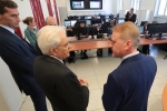 Il Presidente della Repubblica Sergio Mattarella con i vertici di Borsa Italiana, in occasione del 100° anniversario della sua costituzione Abi, svoltosi a Palazzo Mezzanotte