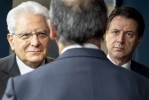 Il Presidente Sergio Mattarella con il Presidente del Consiglio Giuseppe Conte, in occasione dell’Assemblea ABI nel centenario della sua costituzione