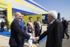 Il Presidente Sergio Mattarella con  Stefano Bonaccini, Presidente della Regione Emilia-Romagna, in occasione della cerimonia di inaugurazione del nuovo Centro di smistamento postale (hub) di Poste Italiane 