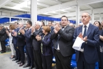 Il Presidente Sergio Mattarella alla cerimonia di inaugurazione del nuovo Centro di smistamento postale (hub) di Poste Italiane 
