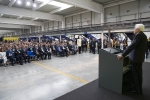 Il Presidente Sergio Mattarella in occasione della cerimonia di inaugurazione del nuovo Centro di smistamento postale (hub) di Poste Italiane 
