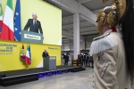 Il Presidente Sergio Mattarella in occasione della cerimonia di inaugurazione del nuovo Centro di smistamento postale (hub) di Poste Italiane 
