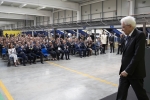 Il Presidente Sergio Mattarella in occasione della cerimonia di inaugurazione del nuovo Centro di smistamento postale (hub) di Poste Italiane 
