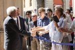 Il Presidente Sergio Mattarella al suo arrivo a Bologna a Palazzo Saraceni in occasione del convegno “Economia e società nel pensiero di Emilio Rubbi” promosso dalla  Fondazione Cassa di Risparmio in Bologna