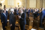 Il Presidente Sergio Mattarella a Palazzo Saraceni in occasione del convegno “Economia e società nel pensiero di Emilio Rubbi” promosso dalla Fondazione Cassa di Risparmio in Bologna. 
