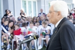 Il Presidente della Repubblica Sergio Mattarella nel corso della cerimonia di inaugurazione dell'Istituto Omnicomprensivo "Romolo Capranica"