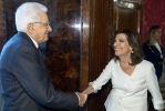 Il Presidente della Repubblica Sergio Mattarella  con la Sen. Avv. Maria Elisabetta ALBERTI CASELLATI, Presidente del Senato della Repubblica in occasione delle consultazioni