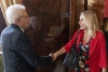 Il Presidente della Repubblica Sergio Mattarella  con il Sen. Avv. Juliane UNTERBERGER, Presidente del Gruppo Parlamentare per le Autonomie (SVP-PATT,UV) del Senato della Repubblica, in occasione delle consultazioni
