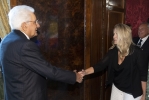  Il Presidente della Repubblica Sergio Mattarella  con la Sen. Dott.ssa Loredana DE PETRIS,
Presidente del Gruppo Parlamentare Misto del Senato della Repubblica