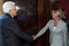 Il Presidente della Repubblica Sergio Mattarella  con l’On. Beatrice LORENZIN, Vice Presidente del Gruppo Misto e rappresentante della componente “Civica Popolare AP-PSI- Area Civica” in occasione delle consultazioni