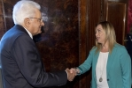Il Presidente della Repubblica Sergio Mattarella  con l’On. Giorgia MELONI, Capo della forza politica “Fratelli d’Italia"