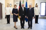 Il Presidente Sergio Mattarella con il Presidente della Repubblica Federale di Germania Frank-Walter Steinmeier e la Signora Steinmeier in occasione della commemorazione del 75° anniversario degli eccidi del comune di Fivizzano
