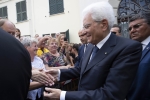 Il Presidente Sergio Mattarella a Fivizzano durante la cerimonia di commemorazione del 75° anniversario degli eccidi.