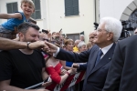 Il Presidente Sergio Mattarella,  durante la cerimonia di commemorazione del 75° anniversario degli eccidi di Fivizzano