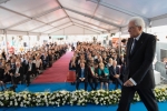 Il Presidente Sergio Mattarella,durante il suo intervento a Fivizzano,in occasione della commemorazione del 75° anniversario degli eccidi
