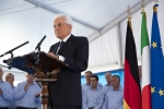 Il Presidente Sergio Mattarella,durante il suo intervento a Fivizzano,in occasione della commemorazione del 75° anniversario degli eccidi