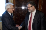 Il Presidente della Repubblica Sergio Mattarella  con il Dott. Federico FORNARO, Presidente del Gruppo Parlamentare “Liberi e Uguali” della Camera dei Deputati in occasione delle consultazioni
