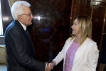 Il Presidente della Repubblica Sergio Mattarella  con l’On. Giorgia MELONI, Capo del Movimento “Fratelli d’Italia”, in occasione delle consultazioni
