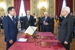 Il Presidente della Repubblica Sergio Mattarella con il Presidente del Consiglio dei Ministri Giuseppe Conte in occasione del giuramento
