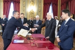 Il Presidente della Repubblica Sergio Mattarella con l'on. Luigi Di Maio, Ministro degli Affari Esteri e della Cooperazione Internazionale, in occasione del giuramento