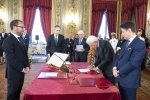 Il Presidente della Repubblica Sergio Mattarella con l'on. Alfonso Bonafede, Ministro della Giustizia, in occasione del giuramento