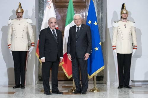 Il Presidente Sergio Mattarella, riceve al Quirinale,il Presidente della Repubblica di Malta, S.E. il Signor George William Vella
