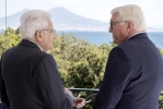 Il Presidente Sergio Mattarella e il Presidente della Repubblica Federale di Germania, Frank-Walter Steinmeier a Villa Rosebery, in occasione della visita di Stato