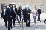 Il Presidente Sergio Mattarella nel corso della visita all’Orto sul Colle dell’Infinito