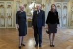  Il Presidente della Repubblica Sergio Mattarella e la Sig.ra Laura con S.M. la Regina Margherita II