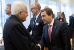  Il Presidente della Repubblica Sergio Mattarella  saluta Pietro Salini, Amministratrore Delegato di Salini Impregilo, in occasione della visita al Centro di controllo della Metropolitana di Copenaghen