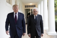 Il Presidente della Repubblica Sergio Mattarella alla Casa Bianca, con il Presidente degli Stati Uniti d’America, Donald Trump, in occasione della Visita Ufficiale negli Stati Uniti d'America   
