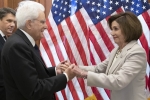 Il Presidente Sergio Mattarella incontra la Presidente della Camera dei Rappresentanti, Nancy Pelosi, in occasione della Visita Ufficiale negli Stati Uniti d'America 
