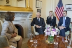 Il Presidente Sergio Mattarella con il Ministro degli Affari Esteri e della Cooperazione Internazionale Luigi Di Maio, nel corso dei colloqui con la Presidente della Camera dei Rappresentanti, Nancy Pelosi