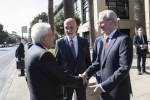 Il Presidente della Repubblica Sergio Mattarella all’Università di Stanford,con il Presidente dell’Università di Stanford,Marc Tessier-Lavigne,in occasione della Visita Ufficiale negli Stati Uniti d'America   