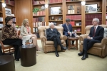 Il Presidente della Repubblica Sergio Mattarella e la Sig.ra Laura a San Francisco,e con Paola Pisano Ministro dell'innovazione Tecnologica,all’Università di Stanford,con il Presidente dell’Università di Stanford,Marc Tessier-Lavigne,in occasione della Visita Ufficiale negli Stati Uniti d'America   