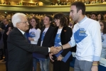 Il Presidente della Repubblica Sergio Mattarella nel corso della visita a Kilometro Rosso