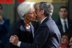 Il Presidente della BCE Mario Draghi con Chrisitne Lagarde, Presidente designata della Banca Centrale Europea