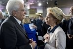  Il Presidente della Repubblica Sergio Mattarella con Ursula von der Leyen, in occasione della cerimona di commiato del Presidente della Banca Centrale Europea Mario Draghi