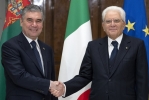 Il Presidente Sergio Mattarella con il Presidente del Turkmenistan, Gurbanguly Berdimuhamedov, in visita ufficiale