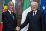 Il Presidente Sergio Mattarella con Marcelo Nuno Duarte Rebelo De Sousa, Presidente della Repubblica Portoghese, in visita di Stato