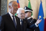 Il Presidente Sergio Mattarella con Marcelo Nuno Duarte Rebelo De Sousa, Presidente della Repubblica Portoghese, in visita di Stato