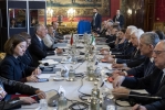 Il Presidente Sergio Mattarella con Marcelo Nuno Duarte Rebelo De Sousa, Presidente della Repubblica Portoghese, e le rispettive delegazioni