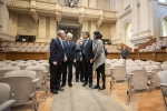 Il Presidente della Repubblica Sergio Mattarella con il Presidente Repubblica Portoghese,  Marcelo Nuno Duarte Rebelo de Sousa, e con Francesco Ubertini, Rettore dell’Università di Bologna, in occasione della cerimonia di conferimento del Sigillum Magnum al Presidente della Repubblica Portoghese
