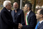 Il Presidente della Repubblica Sergio Mattarella  con Stefano Bonaccini, Presidente della Regione Emilia Romagna, Federico Pizzarotti, Sindaco di Parma e Diego Rossi, Presidente della Provincia, in occasione della cerimonia di inaugurazione dell’anno accademico 2019-2020 dell’Università degli Studi di Parma