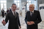 Il Presidente della Repubblica Sergio Mattarella con Luca Poniz, Presidente dell’Associazione Nazionale Magistrati, in occasione del 34° congresso dell’ANM