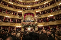 Il Presidente della Repubblica Sergio Mattarella e la Sig.ra Laura in occasione della Tosca,prima della stagione d’opera e balletto 2019-2020 del Teatro alla Scala di Milano